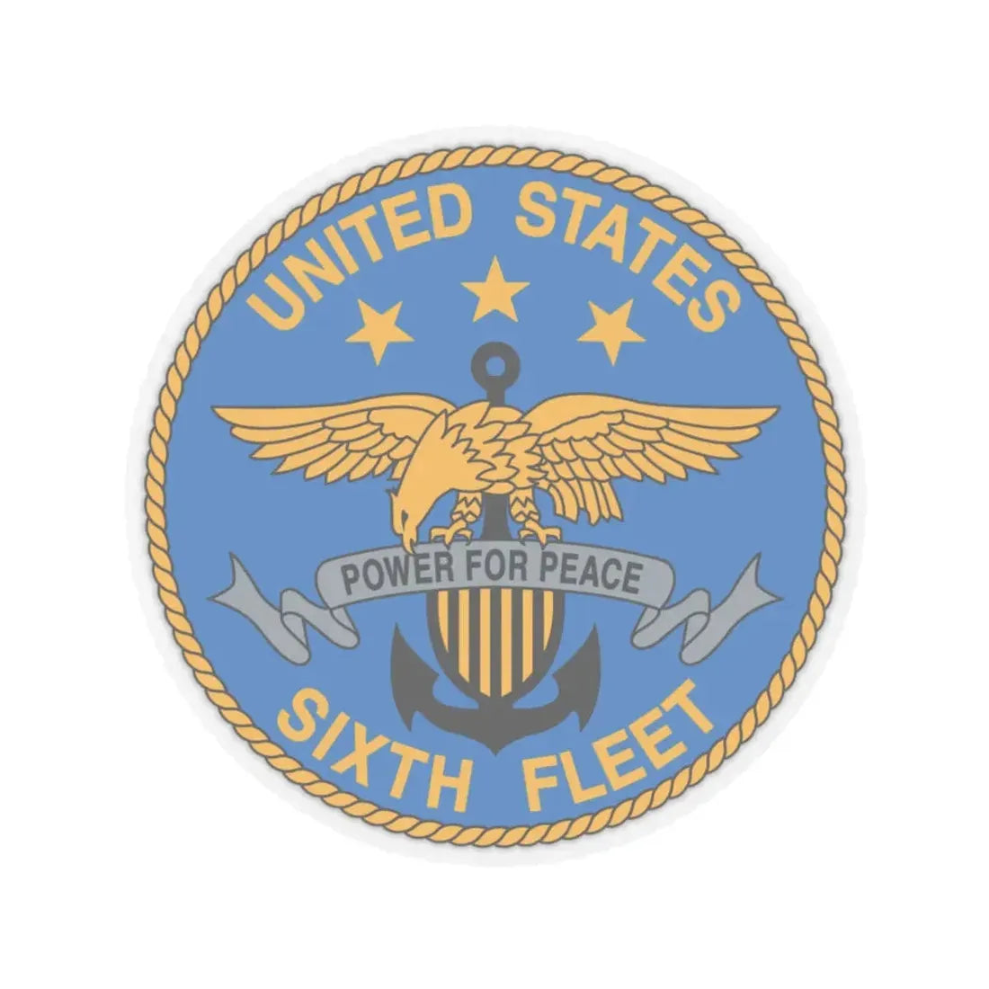 United States Sixth Fleet (U.S. Navy) STICKER Vinyl Kiss-Cut Decal 6 Inch Transparent - The Sticker Space