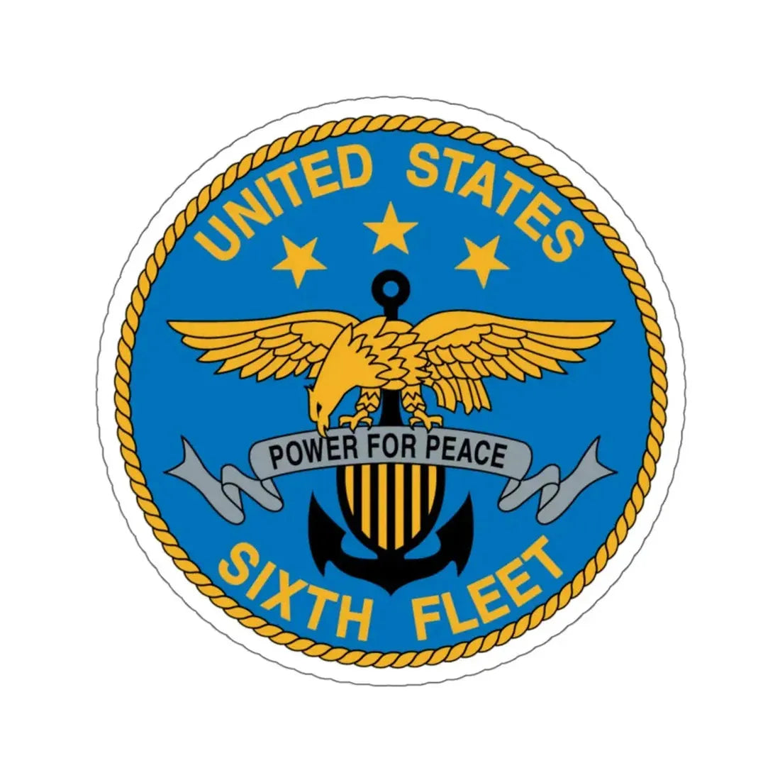 United States Sixth Fleet (U.S. Navy) STICKER Vinyl Kiss-Cut Decal 6 Inch White - The Sticker Space