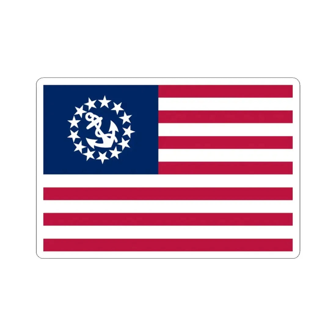 United States yacht flag (United States) STICKER Vinyl Kiss-Cut Decal 3 Inch White - The Sticker Space