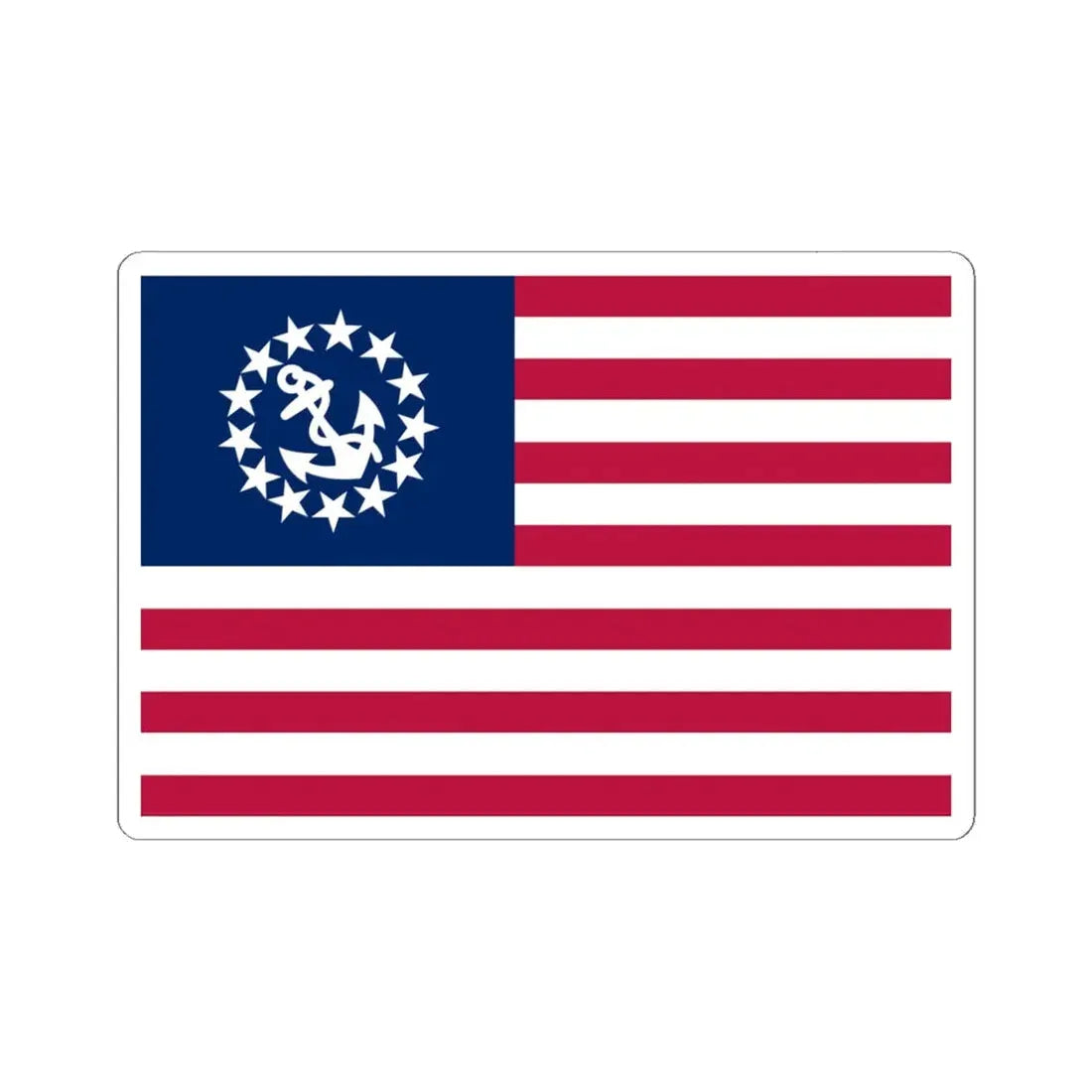 United States yacht flag (United States) STICKER Vinyl Kiss-Cut Decal 6 Inch White - The Sticker Space