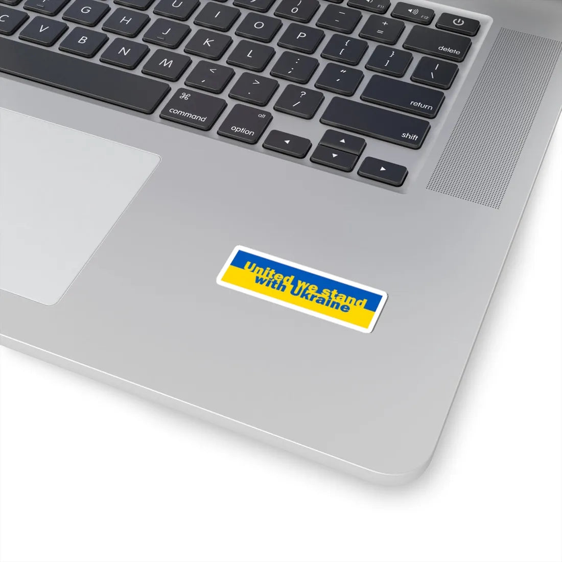 United we stand with Ukraine banner (Ukraine) STICKER Vinyl Kiss-Cut Decal - The Sticker Space