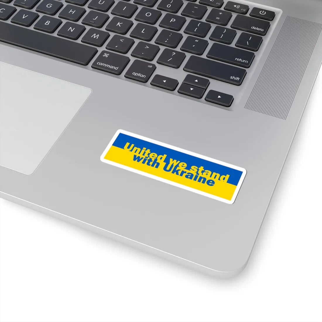 United we stand with Ukraine banner (Ukraine) STICKER Vinyl Kiss-Cut Decal - The Sticker Space