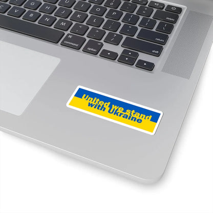 United we stand with Ukraine banner (Ukraine) STICKER Vinyl Kiss-Cut Decal - The Sticker Space