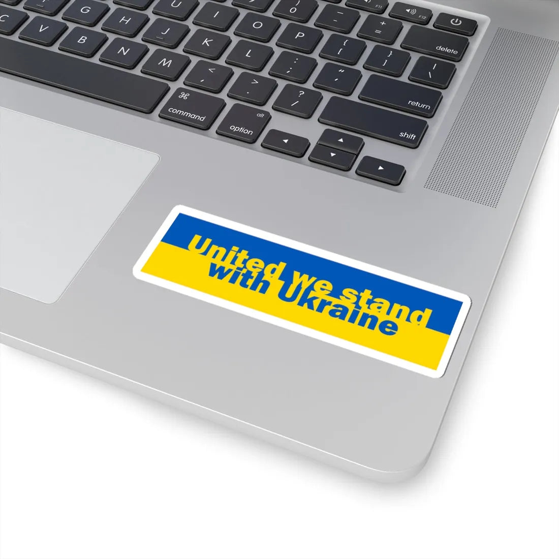 United we stand with Ukraine banner (Ukraine) STICKER Vinyl Kiss-Cut Decal - The Sticker Space