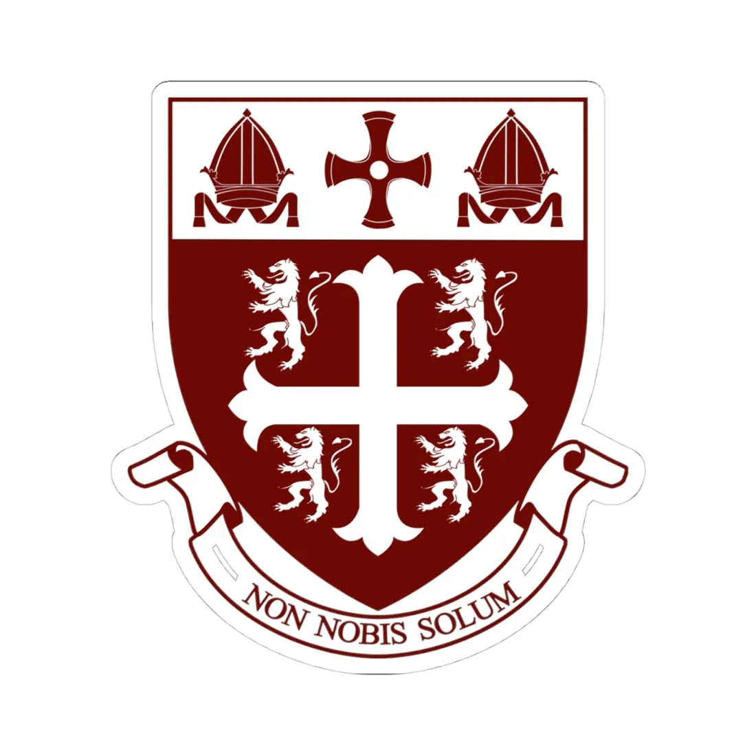 University College Durham Motto (England) (Coat of Arms) STICKER Vinyl Kiss-Cut Decal 4 Inch White - The Sticker Space