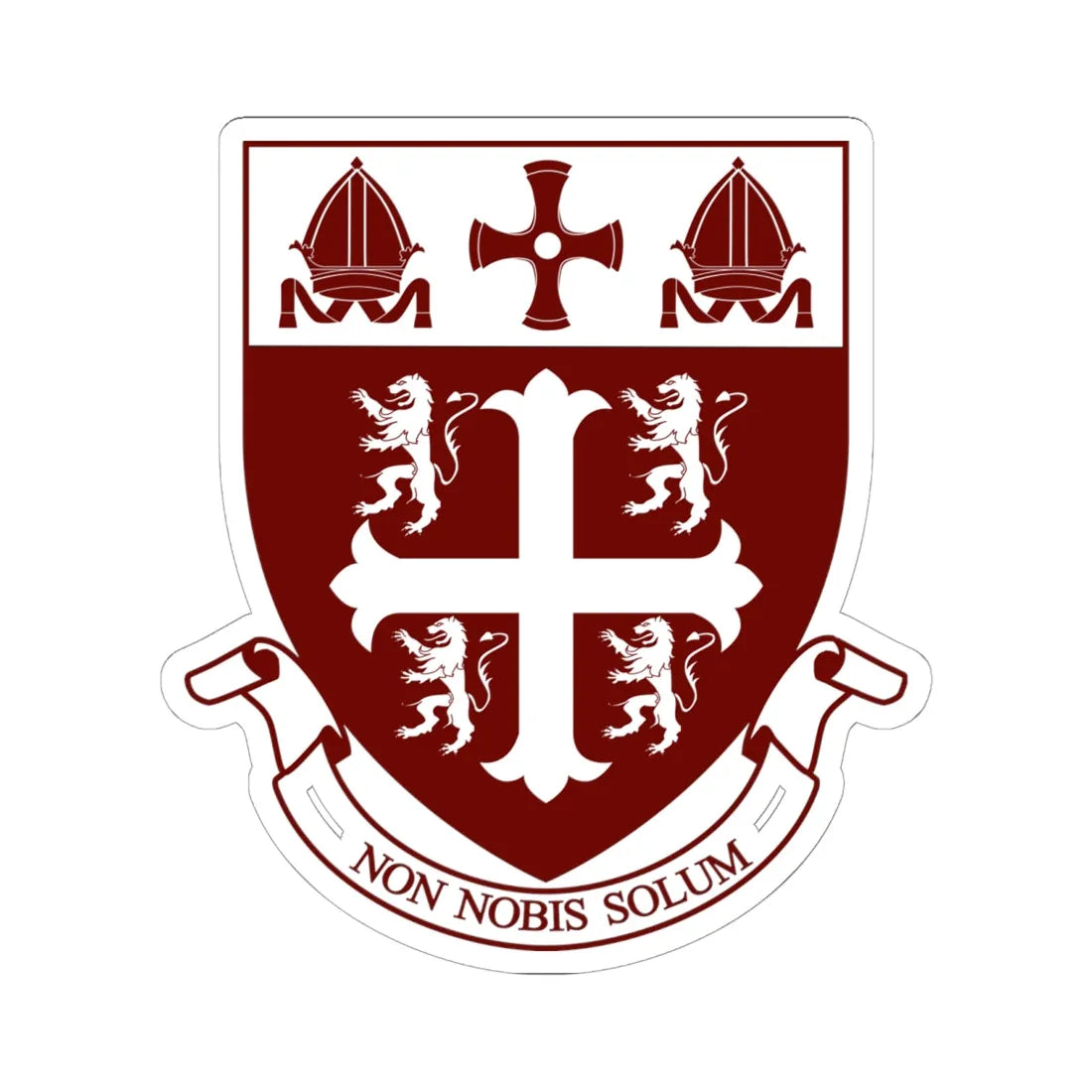 University College Durham Motto (England) (Coat of Arms) STICKER Vinyl Kiss-Cut Decal 6 Inch White - The Sticker Space