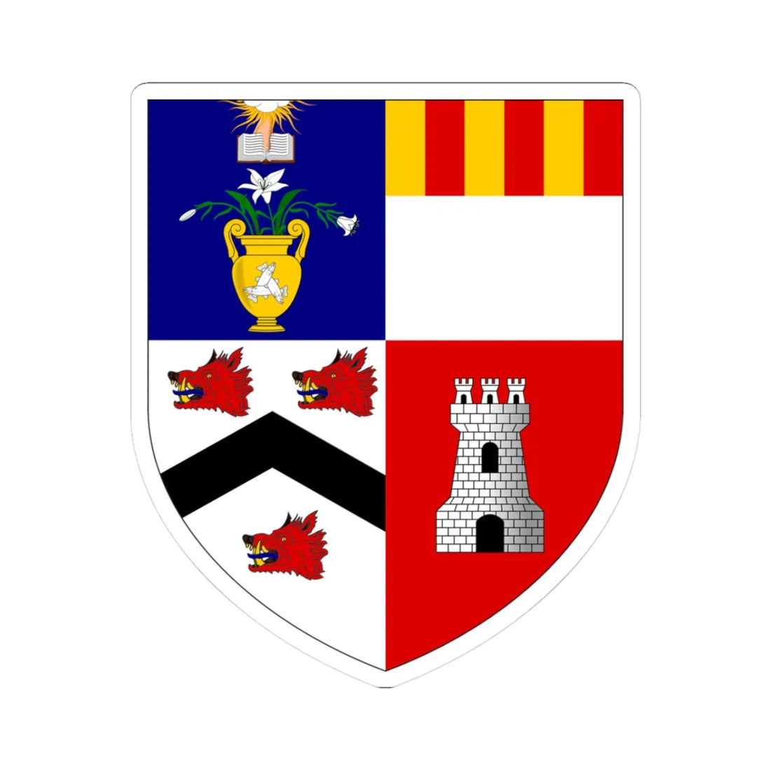 University of Aberdeen arms (Scotland) (Coat of Arms) STICKER Vinyl Kiss-Cut Decal 3 Inch White - The Sticker Space
