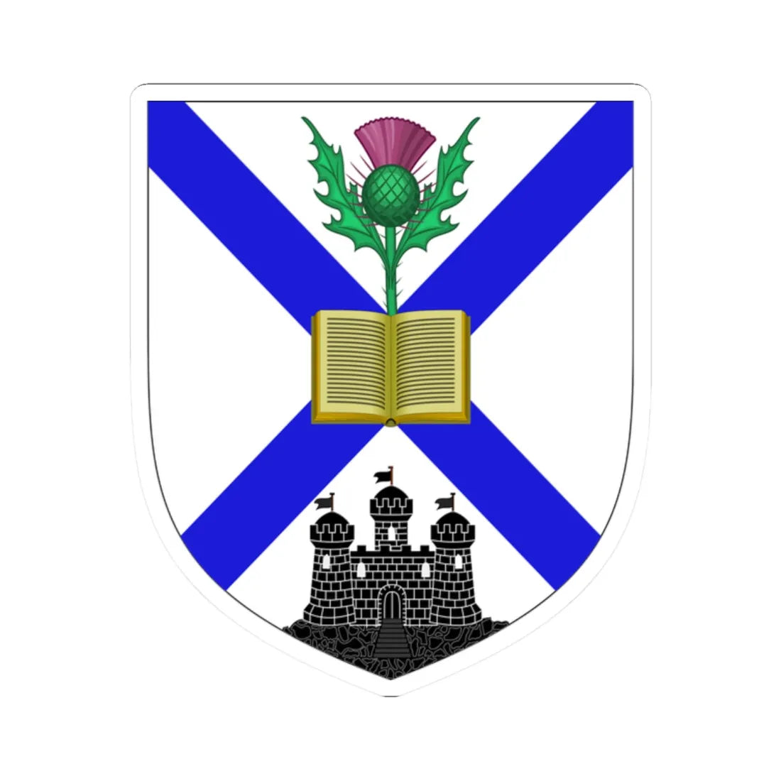 University of Edinburgh arms (Scotland) (Coat of Arms) STICKER Vinyl Kiss-Cut Decal 2 Inch White - The Sticker Space