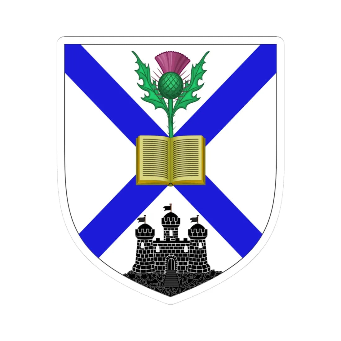 University of Edinburgh arms (Scotland) (Coat of Arms) STICKER Vinyl Kiss-Cut Decal 3 Inch White - The Sticker Space