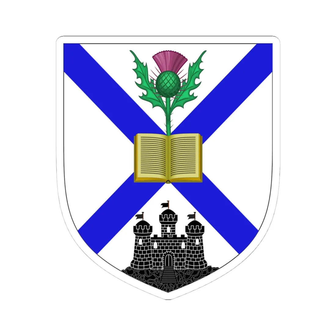 University of Edinburgh arms (Scotland) (Coat of Arms) STICKER Vinyl Kiss-Cut Decal 4 Inch White - The Sticker Space