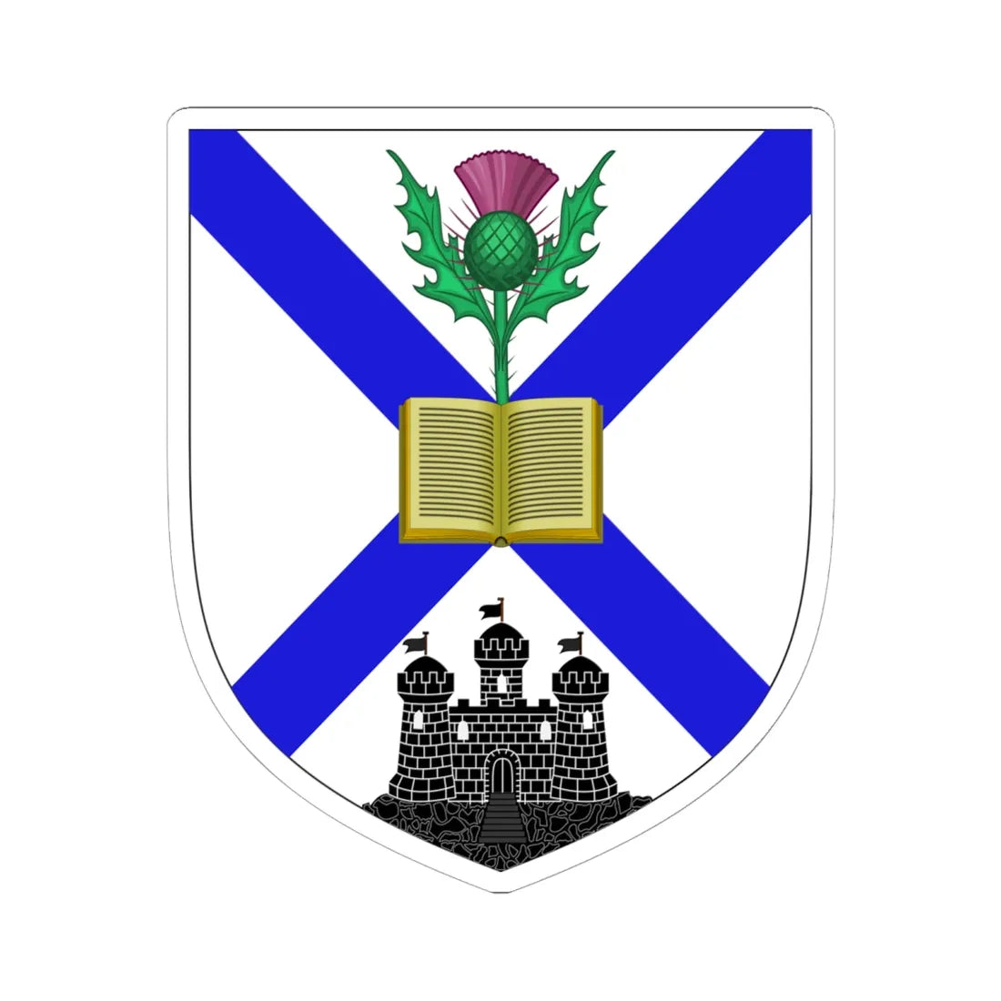 University of Edinburgh arms (Scotland) (Coat of Arms) STICKER Vinyl Kiss-Cut Decal 6 Inch White - The Sticker Space