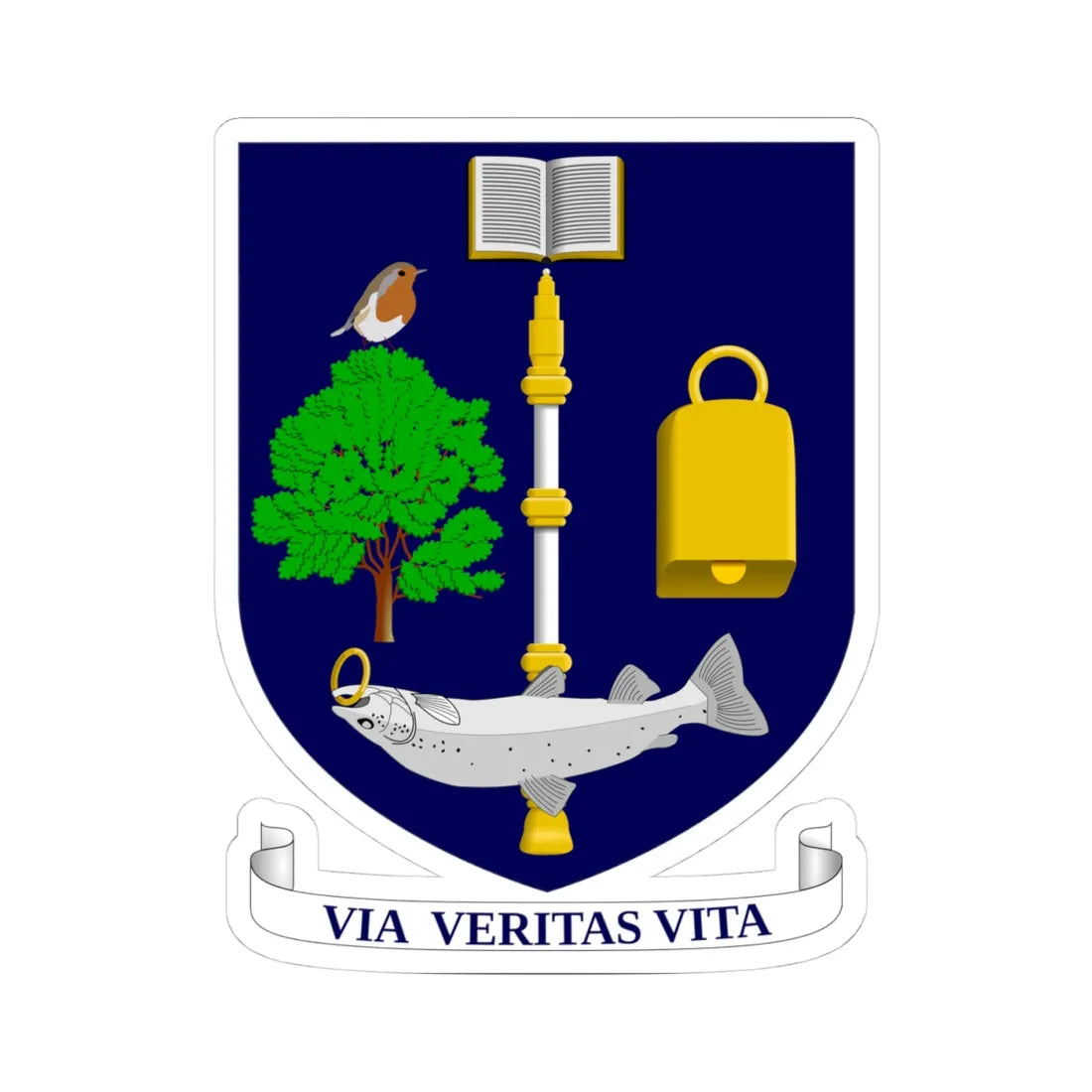 University of Glasgow arms (Scotland) (Coat of Arms) STICKER Vinyl Kiss-Cut Decal 4 Inch White - The Sticker Space