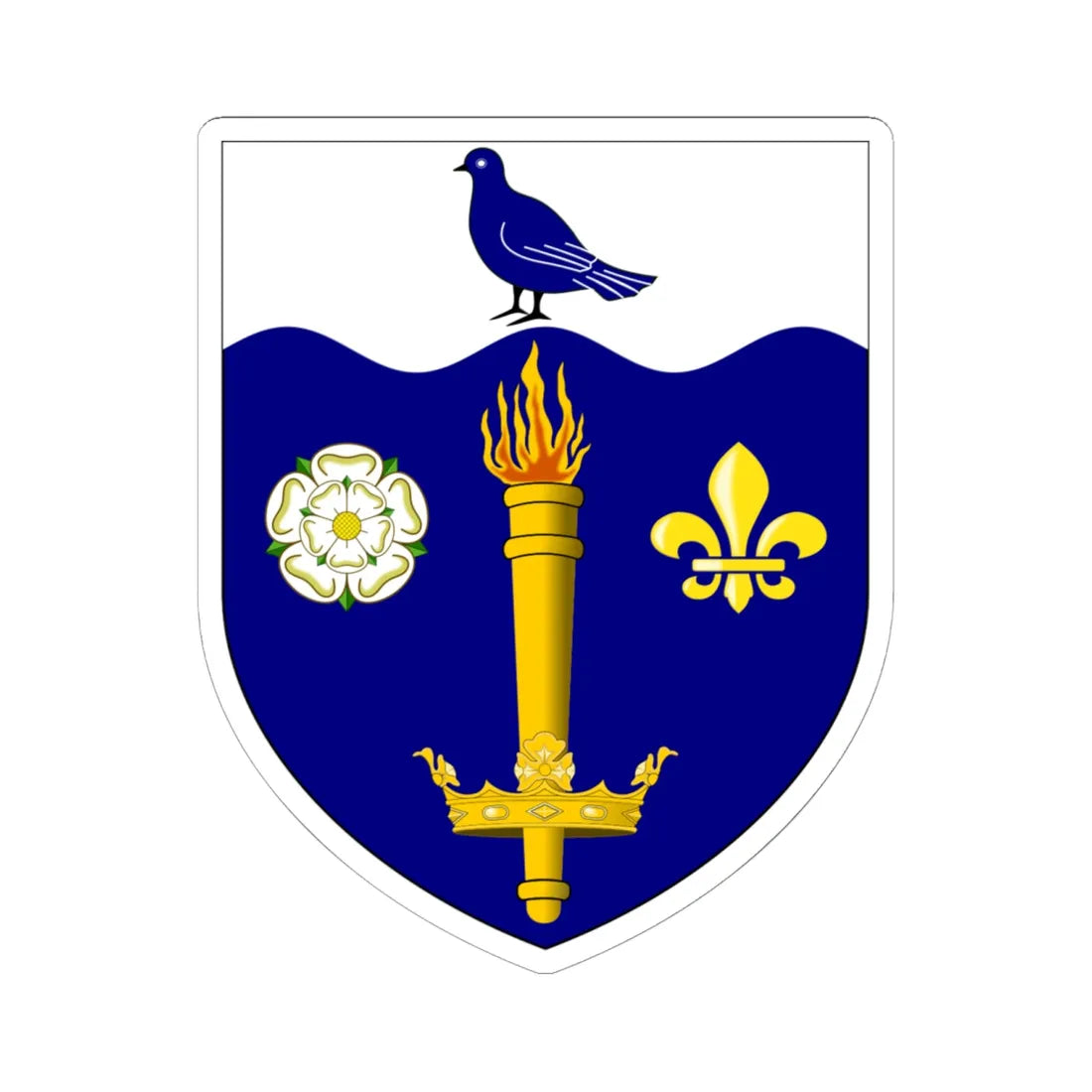 University of Hull arms (United Kingdom) (Coat of Arms) STICKER Vinyl Kiss-Cut Decal 6 Inch White - The Sticker Space