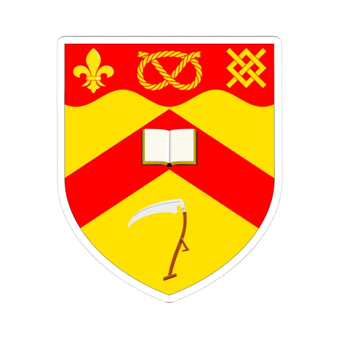 University of Keele arms (United Kingdom) (Coat of Arms) STICKER Vinyl Kiss-Cut Decal 4 Inch White - The Sticker Space