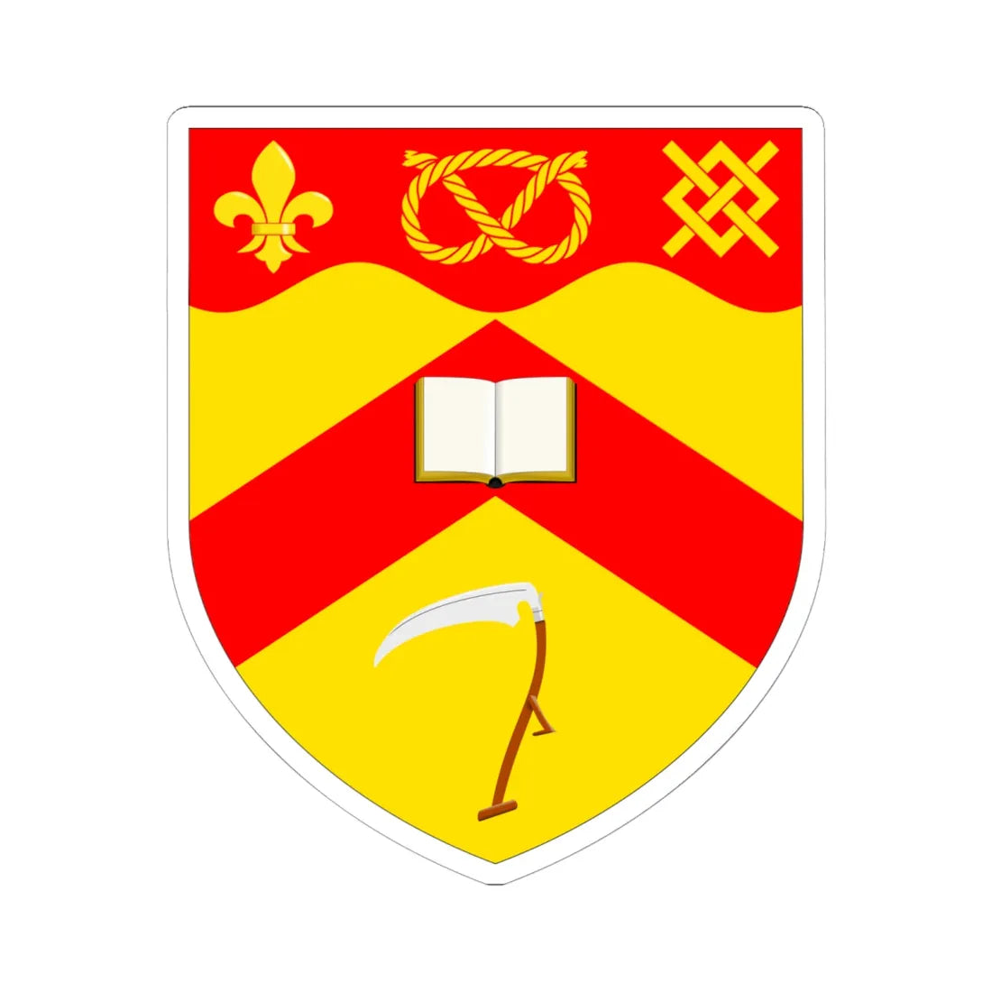 University of Keele arms (United Kingdom) (Coat of Arms) STICKER Vinyl Kiss-Cut Decal 6 Inch White - The Sticker Space