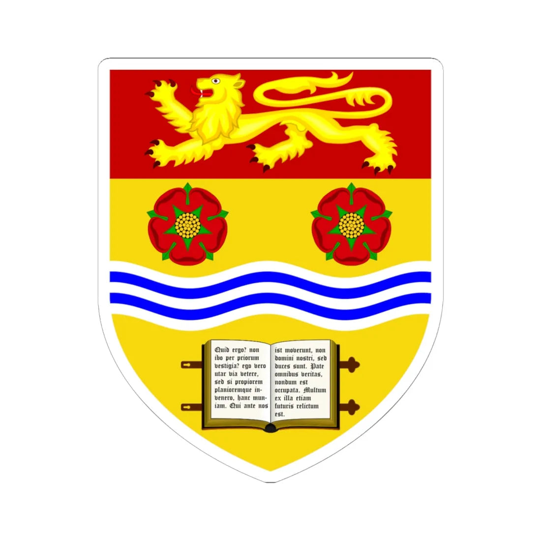 University of Lancaster shield (United Kingdom) (Coat of Arms) STICKER Vinyl Kiss-Cut Decal 6 Inch White - The Sticker Space