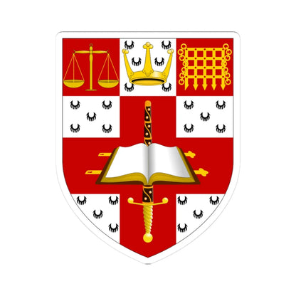 University of Law arms (United Kingdom) (Coat of Arms) STICKER Vinyl Kiss-Cut Decal 3 Inch White - The Sticker Space