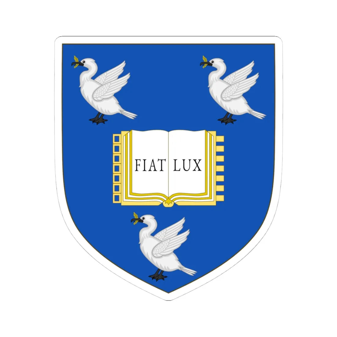 University of Liverpool Arms Shield Only (United Kingdom) (Coat of Arms) STICKER Vinyl Kiss-Cut Decal 4 Inch White - The Sticker Space