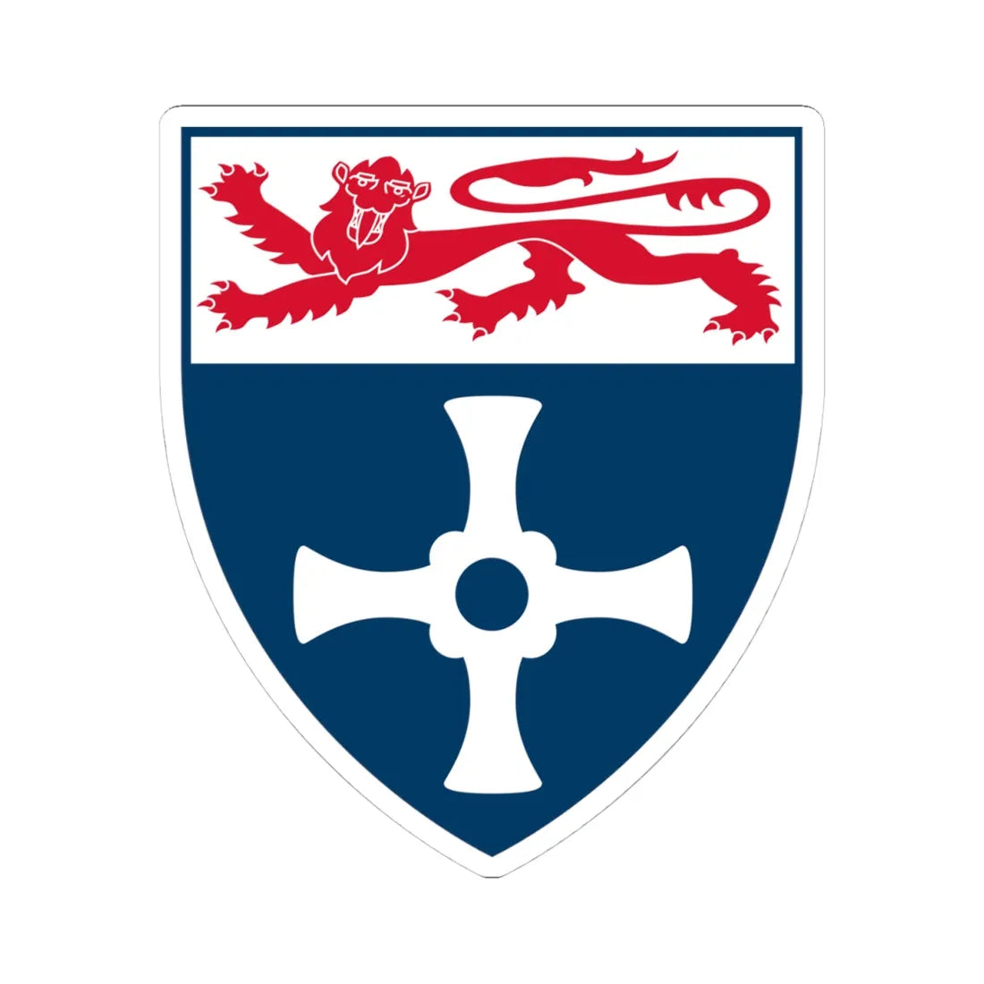 University of Newcastle Coat of Arms (United Kingdom) (Coat of Arms) STICKER Vinyl Kiss-Cut Decal 4 Inch White - The Sticker Space