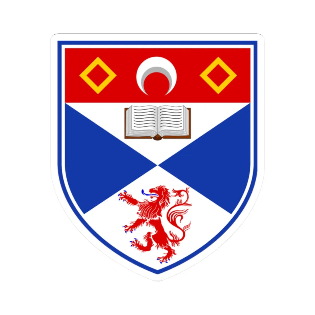 University of St Andrews arms (Scotland) (Coat of Arms) STICKER Vinyl Kiss-Cut Decal 2 Inch White - The Sticker Space