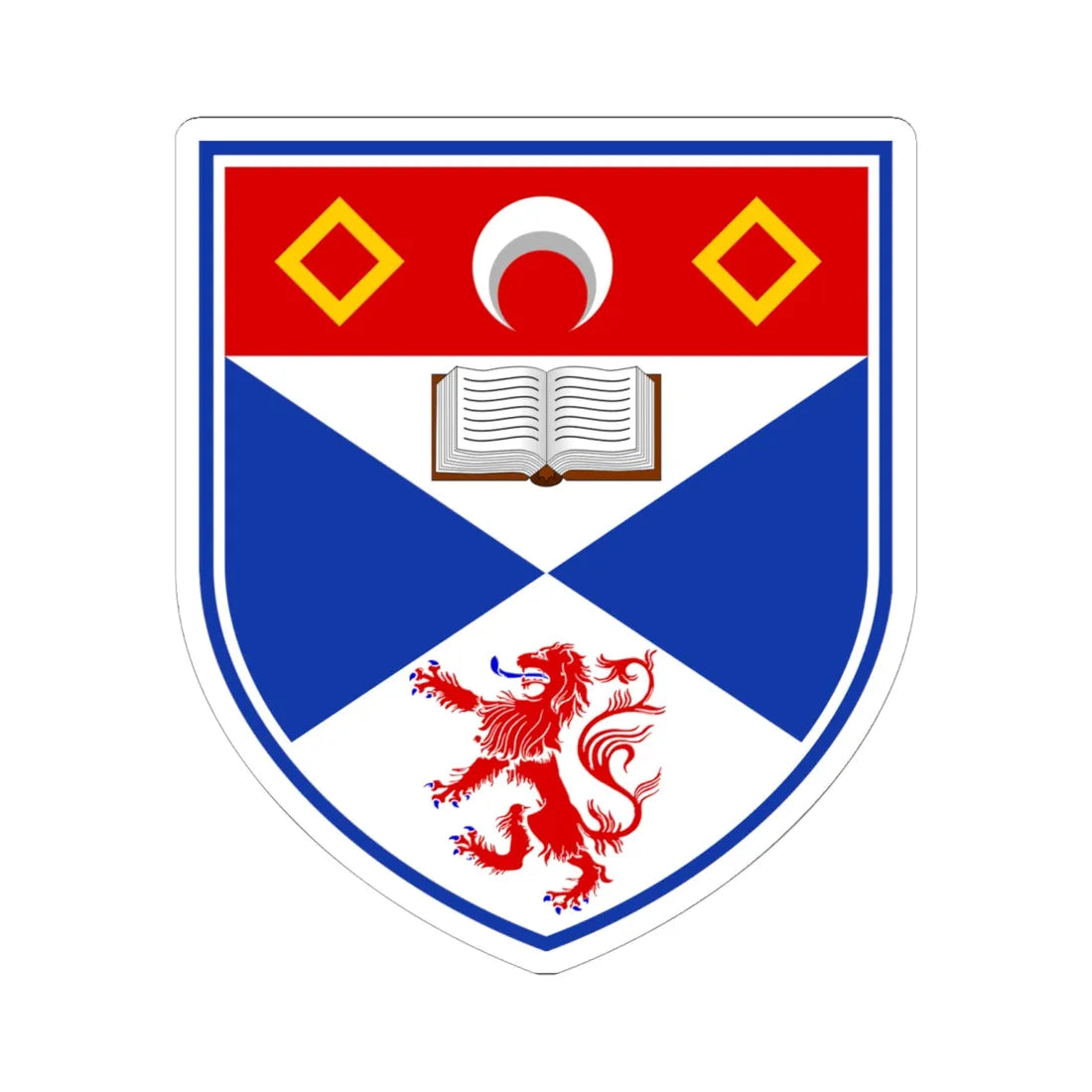 University of St Andrews arms (Scotland) (Coat of Arms) STICKER Vinyl Kiss-Cut Decal 6 Inch White - The Sticker Space