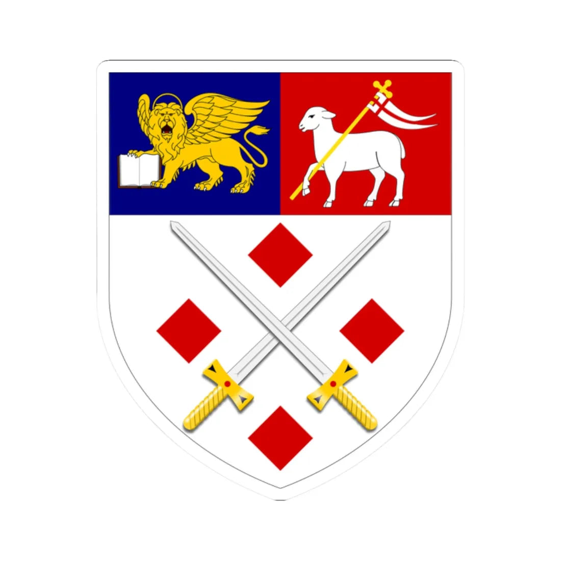 University of St Mark and St John arms (United Kingdom) (Coat of Arms) STICKER Vinyl Kiss-Cut Decal 2 Inch White - The Sticker Space
