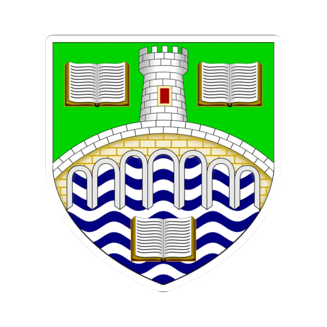 University of Stirling arms (Scotland) (Coat of Arms) STICKER Vinyl Kiss-Cut Decal 2 Inch White - The Sticker Space