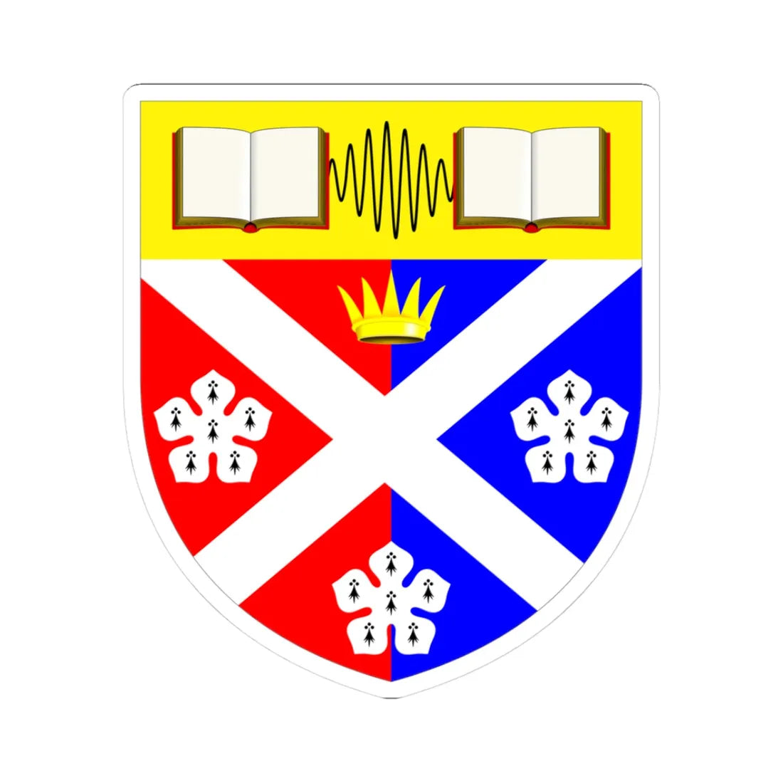 University of Strathclyde arms (Scotland) (Coat of Arms) STICKER Vinyl Kiss-Cut Decal 3 Inch White - The Sticker Space