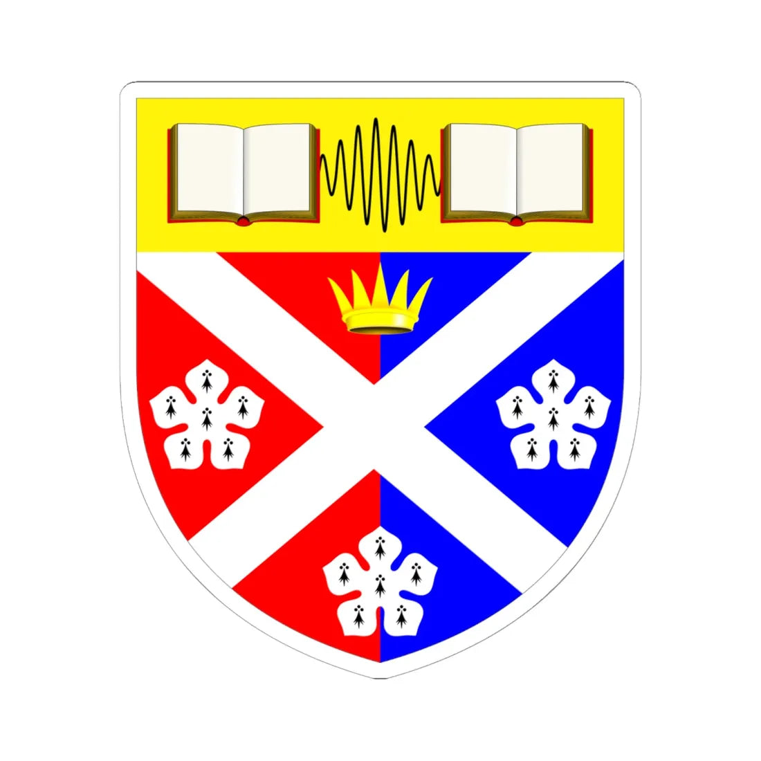 University of Strathclyde arms (Scotland) (Coat of Arms) STICKER Vinyl Kiss-Cut Decal 6 Inch White - The Sticker Space