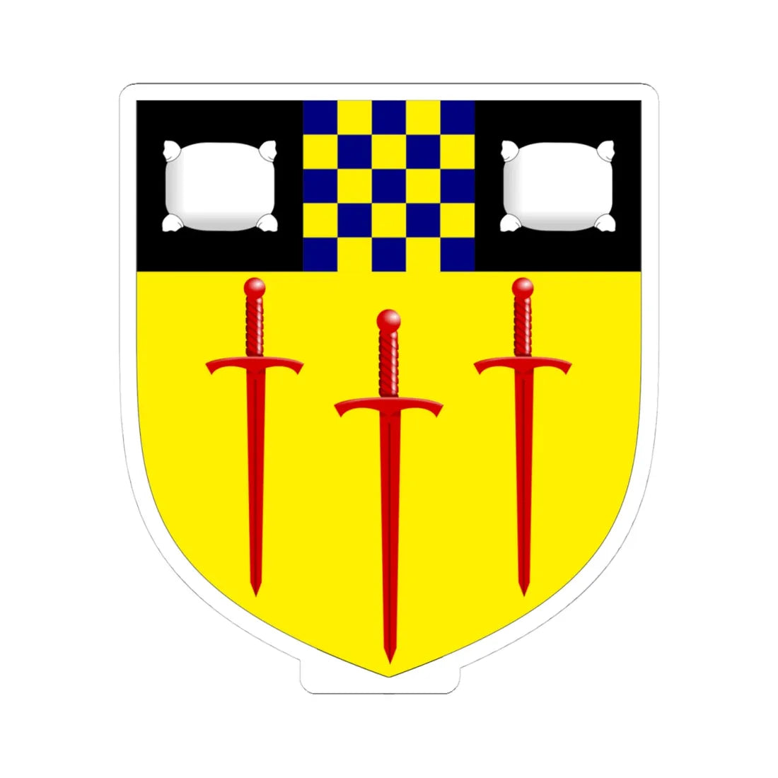 University of Surrey arms (United Kingdom) (Coat of Arms) STICKER Vinyl Kiss-Cut Decal 4 Inch White - The Sticker Space