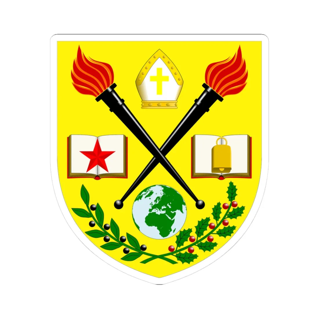 University of the West of Scotland arms (Scotland) (Coat of Arms) STICKER Vinyl Kiss-Cut Decal 3 Inch White - The Sticker Space