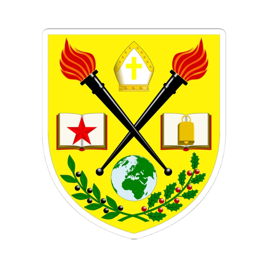 University of the West of Scotland arms (Scotland) (Coat of Arms) STICKER Vinyl Kiss-Cut Decal 4 Inch White - The Sticker Space