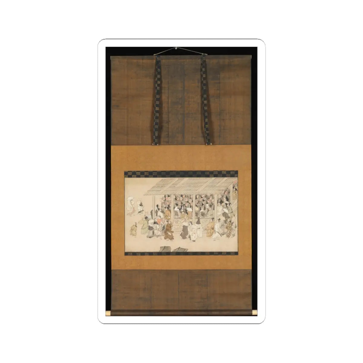 unknown - A Nenbutsu Gathering at Ichiya, Kyoto - late 14th century v2 - STICKER Vinyl Kiss-Cut Decal