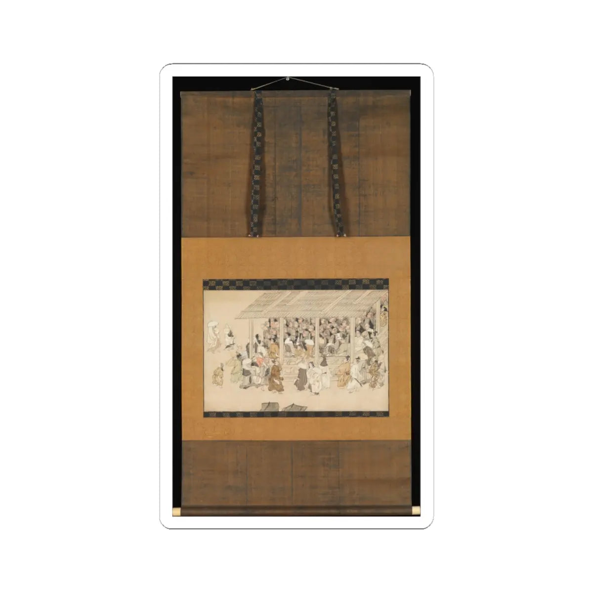 unknown - A Nenbutsu Gathering at Ichiya, Kyoto - late 14th century v2 - STICKER Vinyl Kiss-Cut Decal