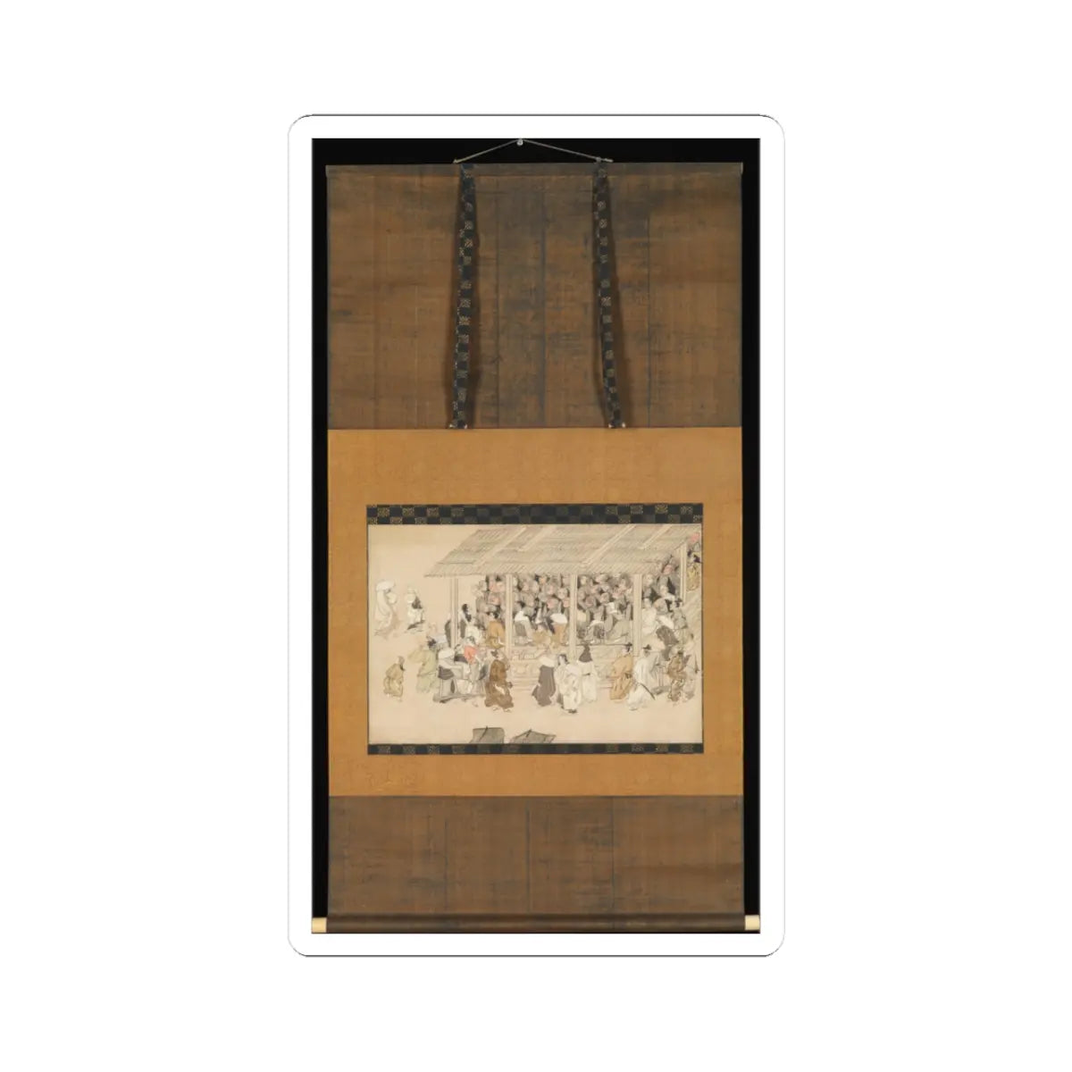 unknown - A Nenbutsu Gathering at Ichiya, Kyoto - late 14th century v2 - STICKER Vinyl Kiss-Cut Decal