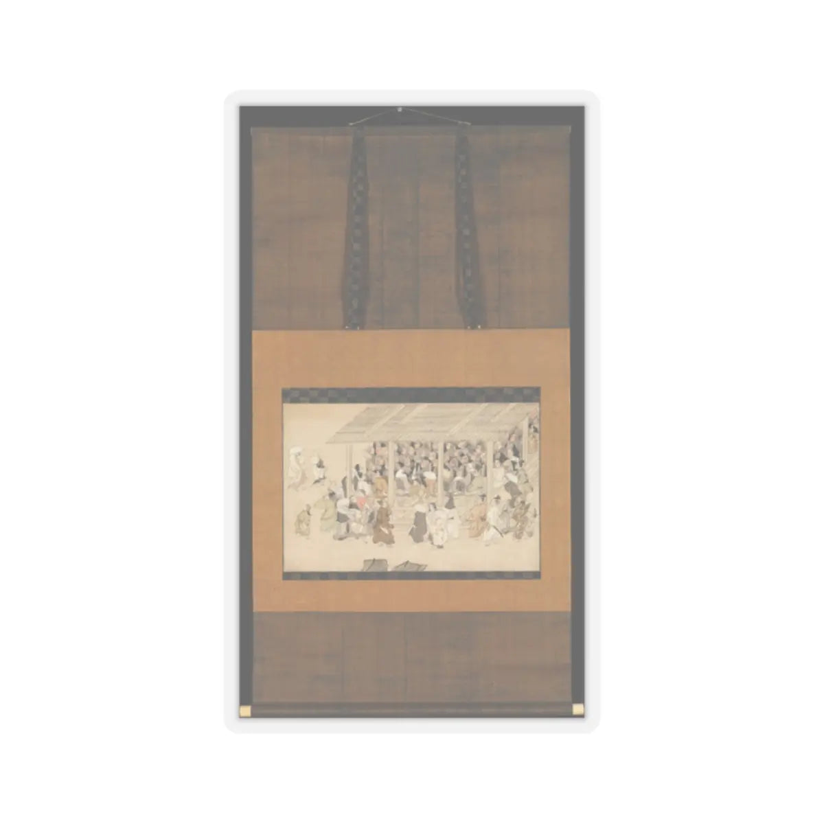 unknown - A Nenbutsu Gathering at Ichiya, Kyoto - late 14th century v2 - STICKER Vinyl Kiss-Cut Decal