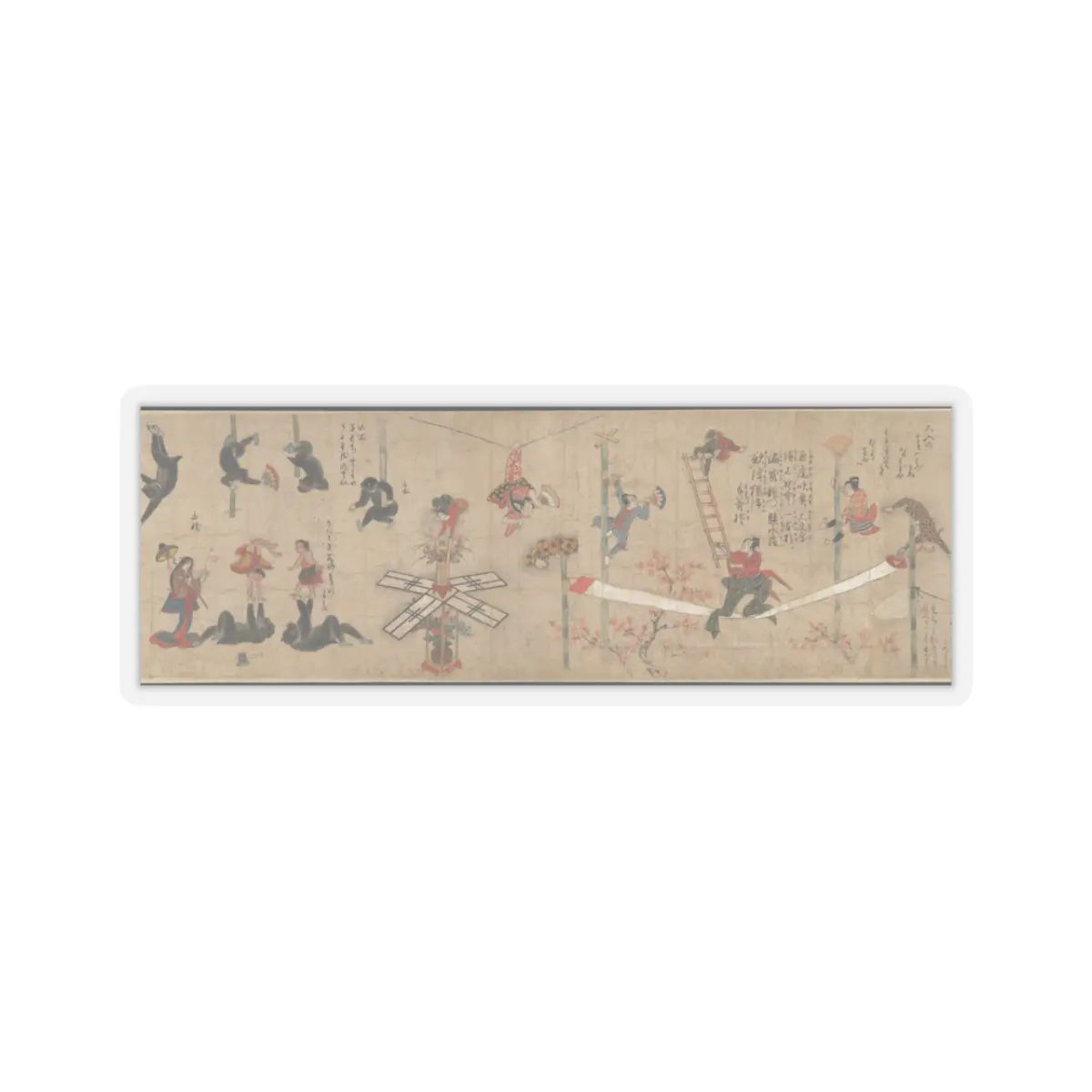 unknown - Acrobats - ca. 1800s v3 - STICKER Vinyl Kiss-Cut Decal