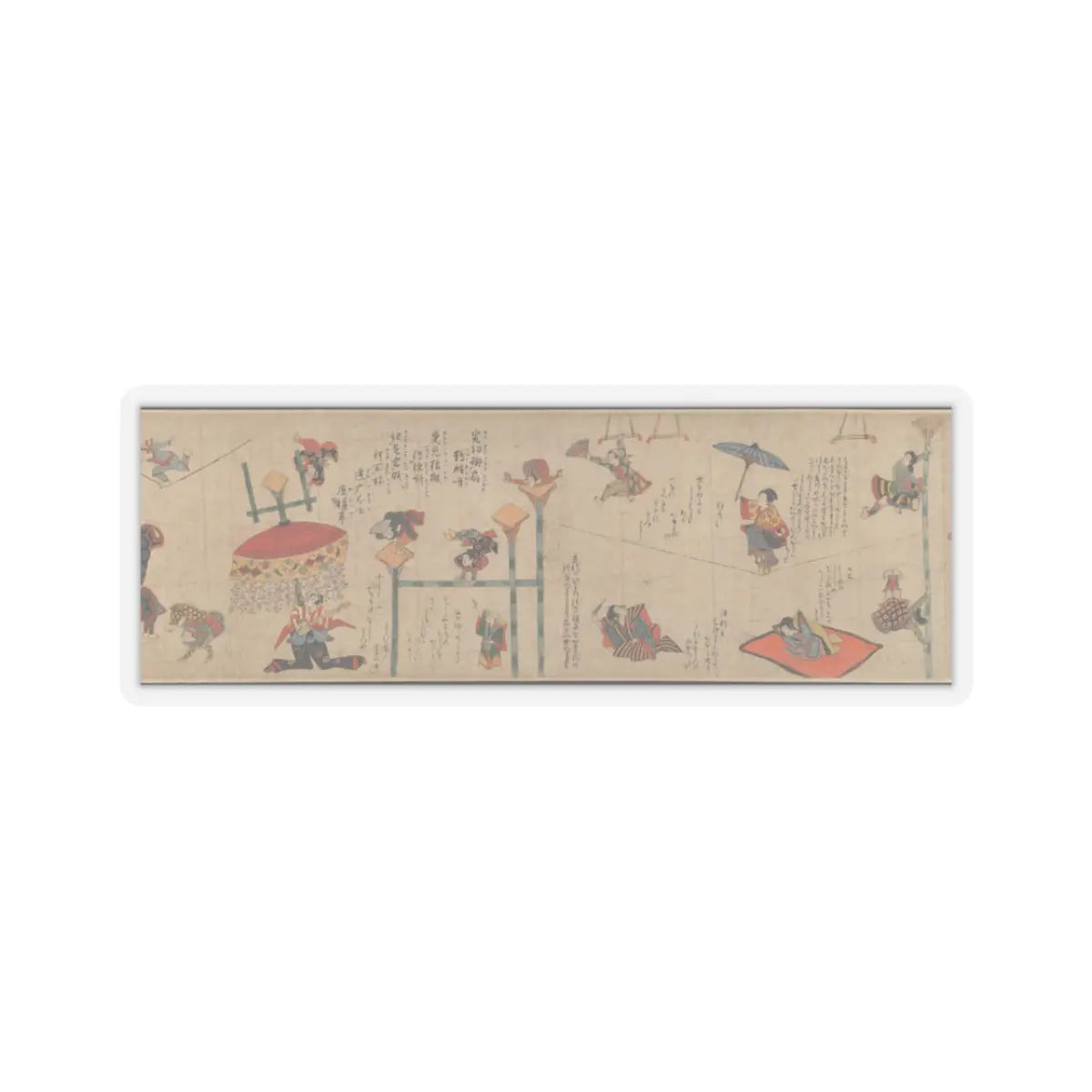 unknown - Acrobats - ca. 1800s v5 - STICKER Vinyl Kiss-Cut Decal