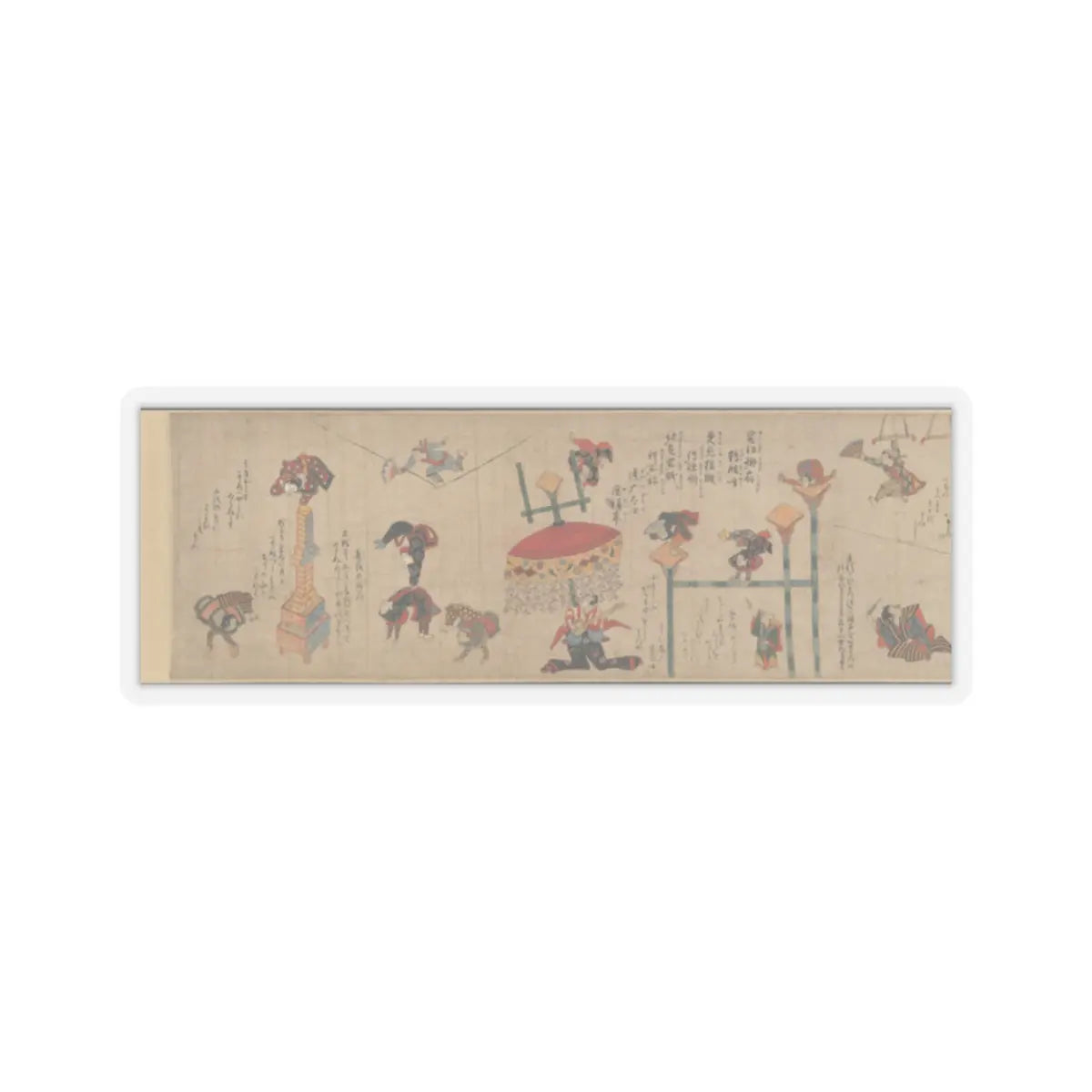 unknown - Acrobats - ca. 1800s v6 - STICKER Vinyl Kiss-Cut Decal