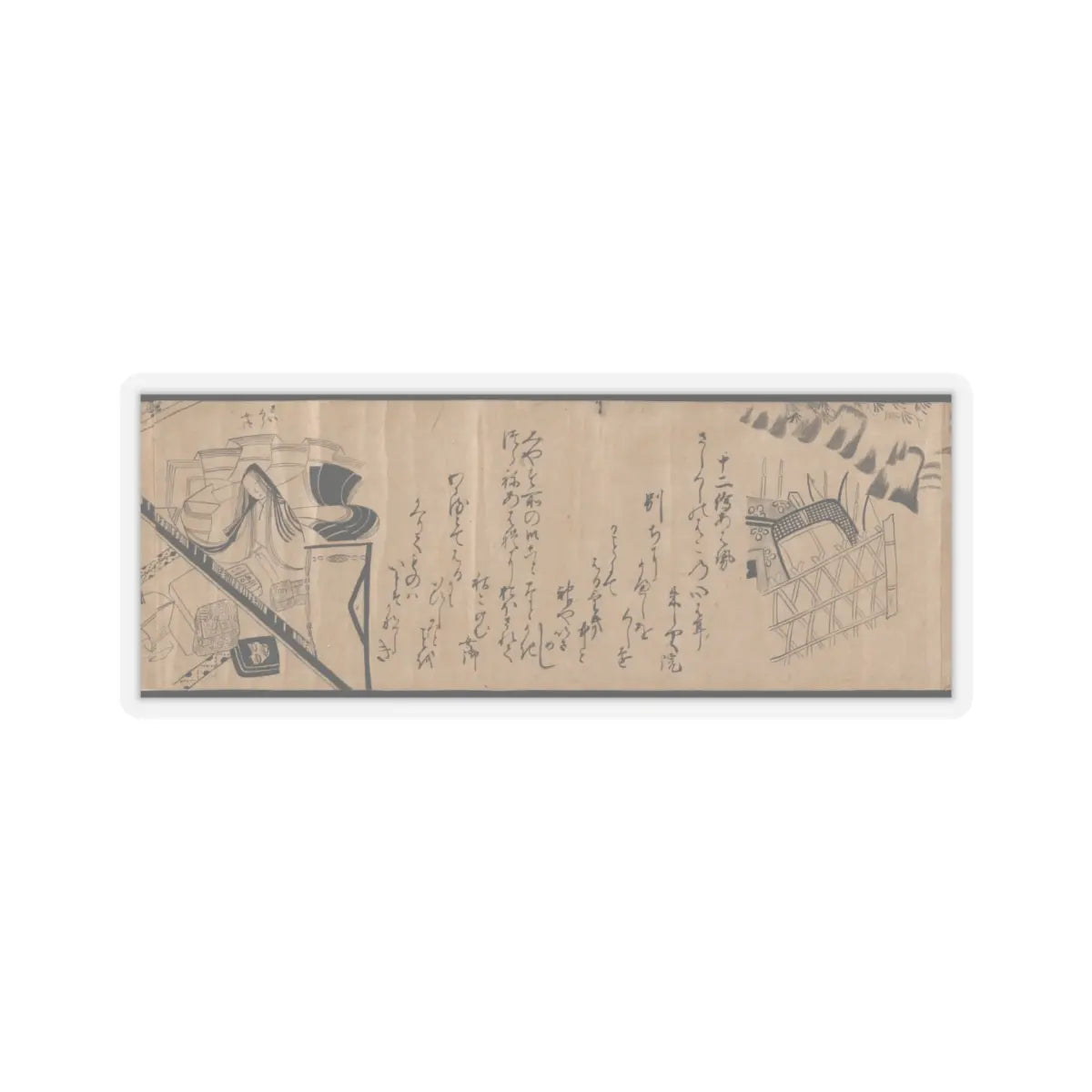 unknown - Akashi, Channel Buoys (Miotsukushi), The Wormwood Patch (Yomogiu), Gatehouse (Sekiya), - unknown v28 - STICKER Vinyl Kiss-Cut Decal