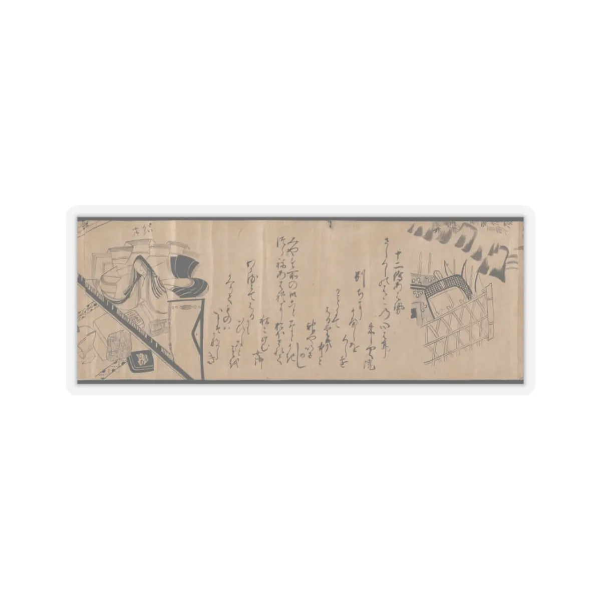 unknown - Akashi, Channel Buoys (Miotsukushi), The Wormwood Patch (Yomogiu), Gatehouse (Sekiya), - unknown v28 - STICKER Vinyl Kiss-Cut Decal