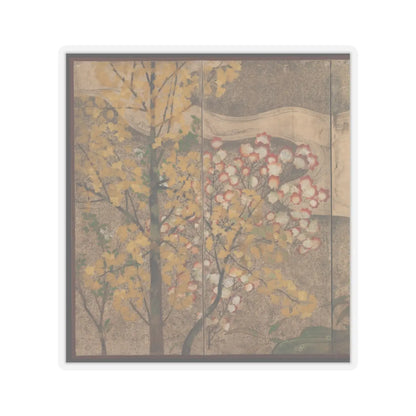 unknown - Autumn Trees and Grasses by a Stream - late 17th–early 18th century v4 - STICKER Vinyl Kiss-Cut Decal