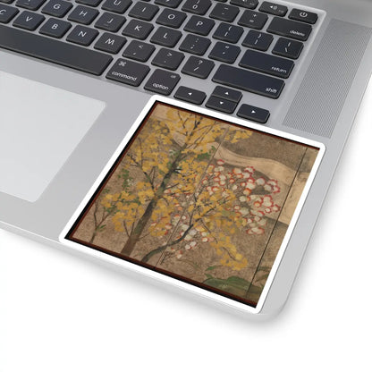 unknown - Autumn Trees and Grasses by a Stream - late 17th–early 18th century v4 - STICKER Vinyl Kiss-Cut Decal
