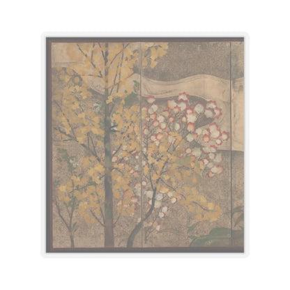 unknown - Autumn Trees and Grasses by a Stream - late 17th–early 18th century v4 - STICKER Vinyl Kiss-Cut Decal