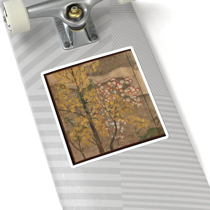 unknown - Autumn Trees and Grasses by a Stream - late 17th–early 18th century v4 - STICKER Vinyl Kiss-Cut Decal