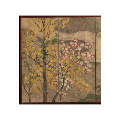 unknown - Autumn Trees and Grasses by a Stream - late 17th–early 18th century v4 - STICKER Vinyl Kiss-Cut Decal