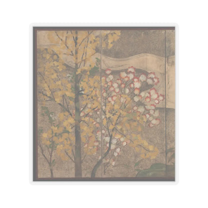 unknown - Autumn Trees and Grasses by a Stream - late 17th–early 18th century v4 - STICKER Vinyl Kiss-Cut Decal