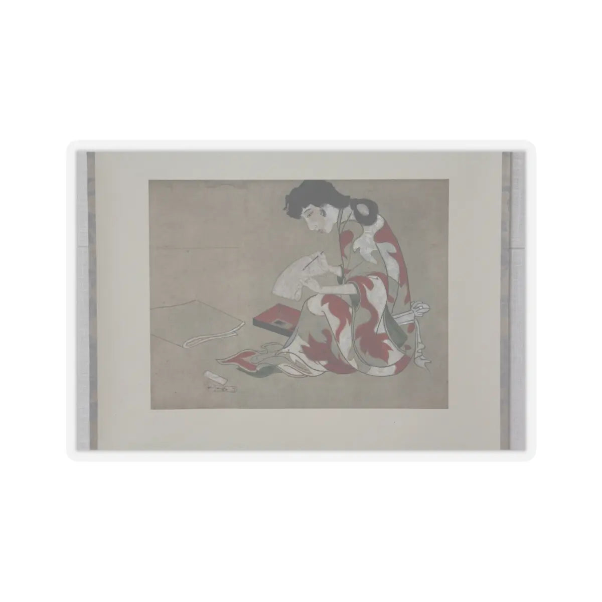 unknown - Beauty Writing a Letter (copy of a section of the Hikone Screen) - 17th–18th century v1 - STICKER Vinyl Kiss-Cut Decal