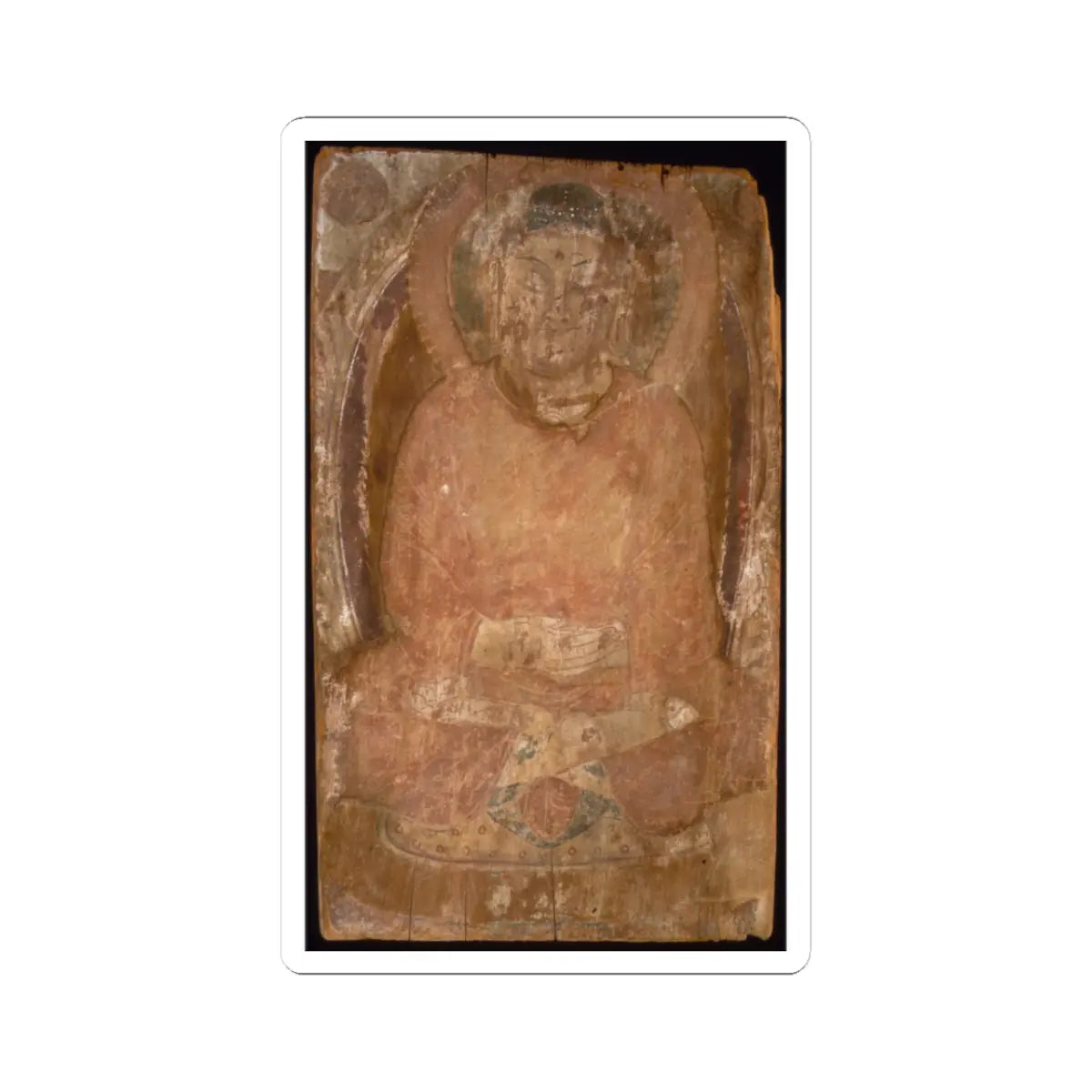 unknown - Buddha with a Halo and Flaming Body Mandorla - 6th–7th century v1 - STICKER Vinyl Kiss-Cut Decal