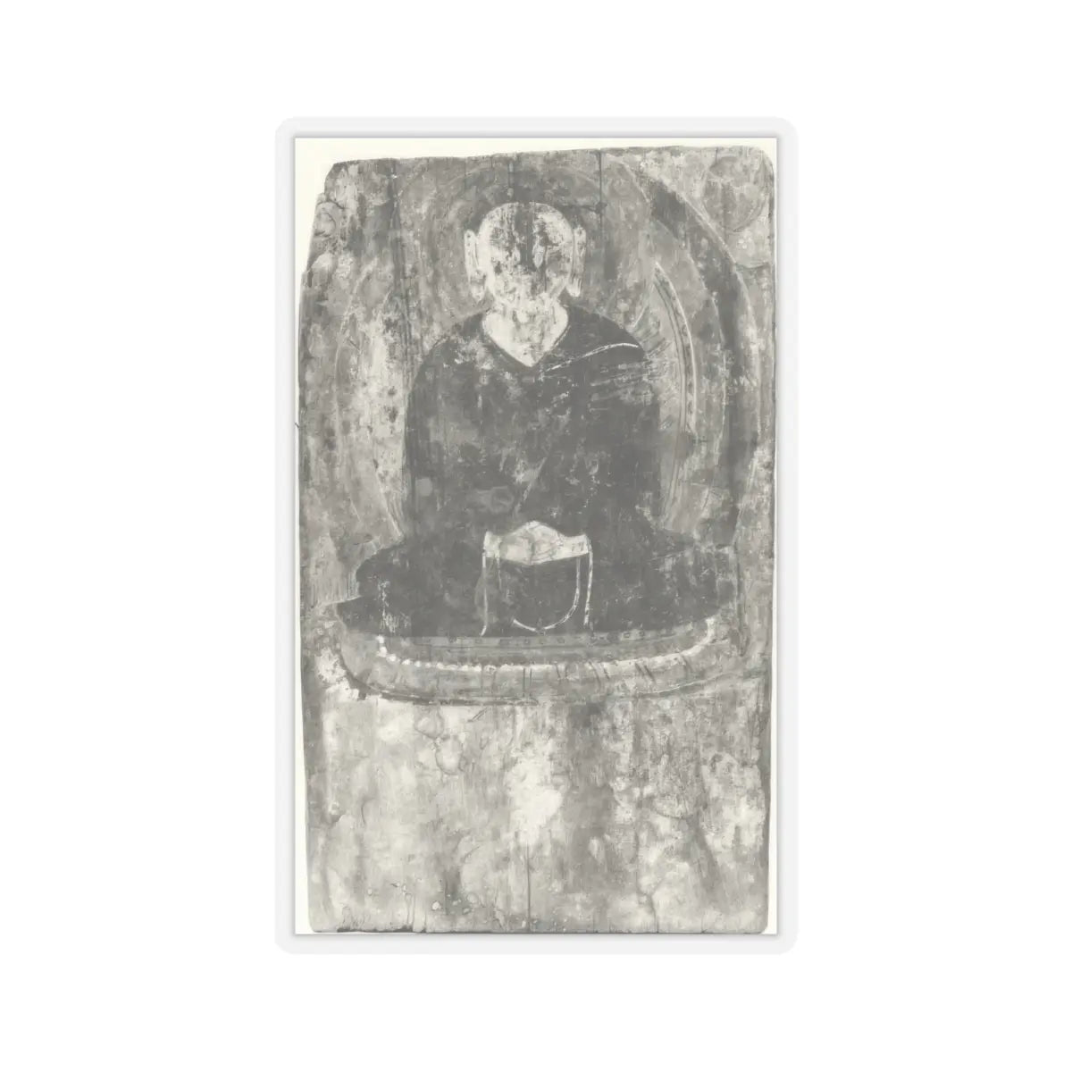 unknown - Buddha with a Halo and Flaming Body Mandorla - 6th–7th century v2 - STICKER Vinyl Kiss-Cut Decal
